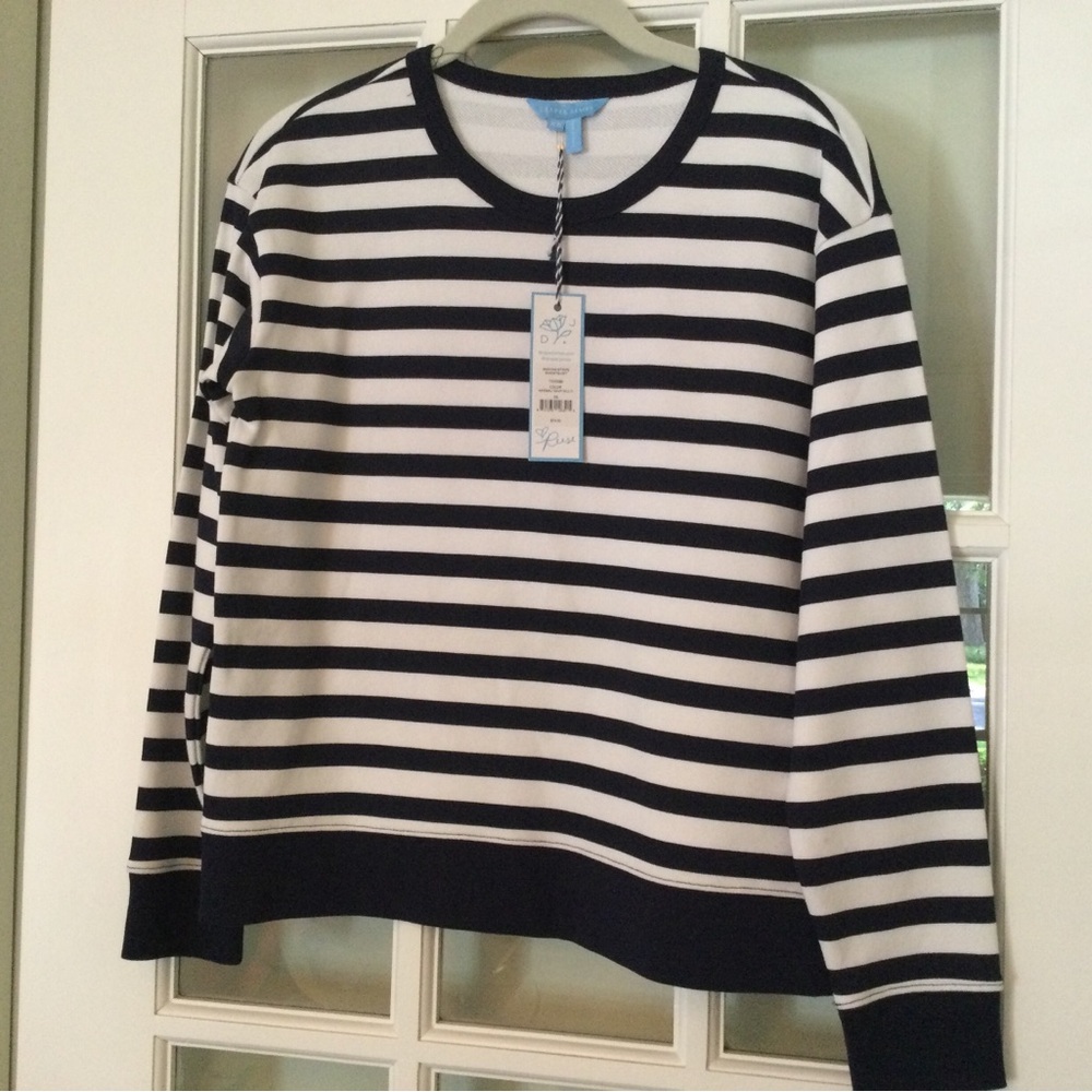Draper James awning striped sweatshirt
